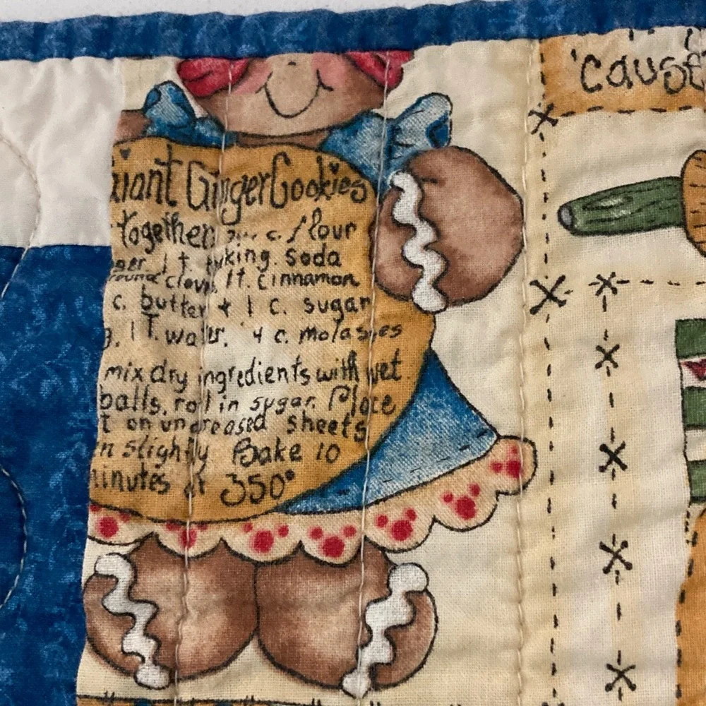 6 Patchwork quilt placemats each unique design gingerbread recipes holiday